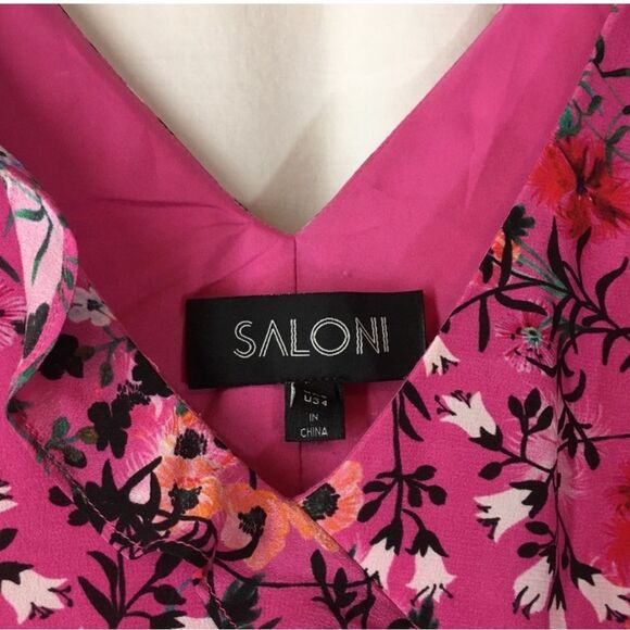 Saloni Aggie Silk Aymetrical Midi Dress size 6 - Picture 10 of 14